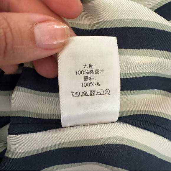 Celine Striped Silk Button Down Shirt Blouse - Picture 2 of 9